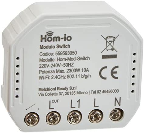 Hom Io Modulo Switch Da Incasso A Canale Wifi Comandabile Da