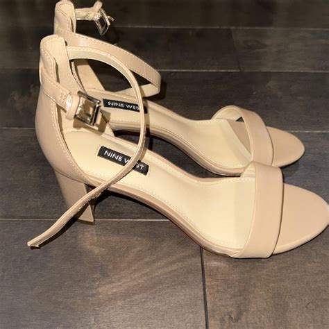 Nine West Nude Heels Worn Once In House Size Depop