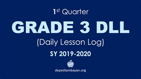 1st Quarter Grade 3 Dll Daily Lesson Log Sy 2019 2020