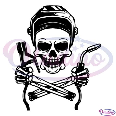 Welder Skull Svg Silhouette Funny Svg Oladino