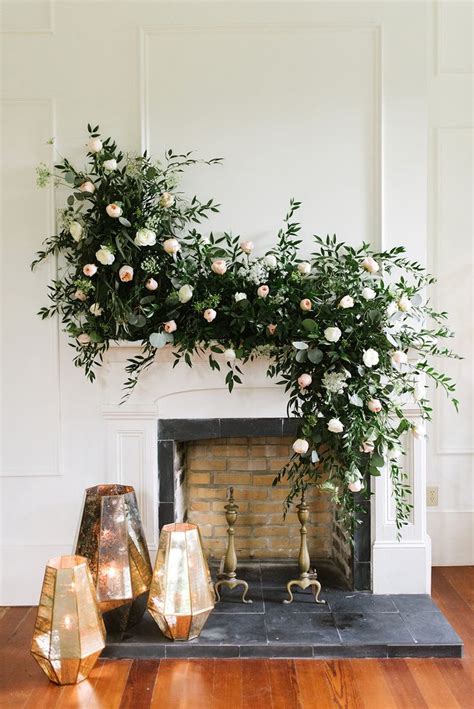 Floral Mantle Wedding Mantle Magnolia Wedding Candle Decor