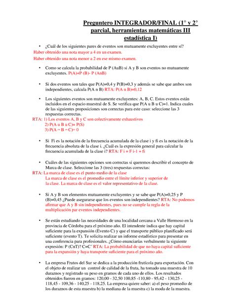 Estadistica I Integrador Preguntero Integrador Final Y