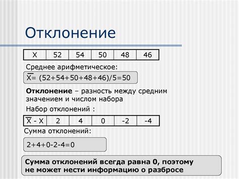 Отклонения. Дисперсия - презентация онлайн
