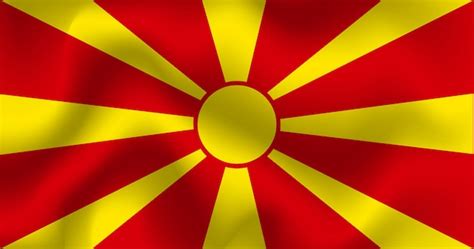 Premium Vector Flat Illustration Of North Macedonia National Flag