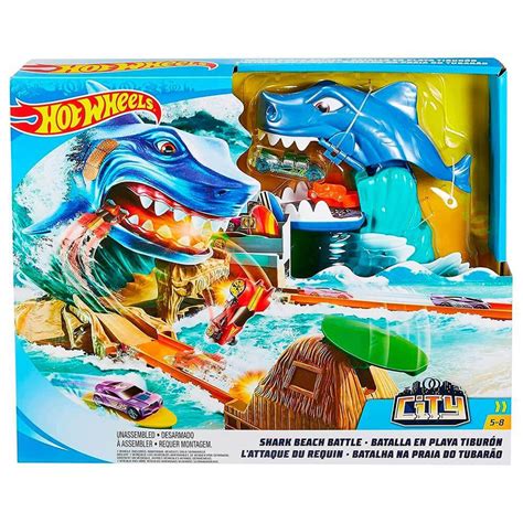 Pista Hot Wheels City Batalha na Praia do Tubarão Mattel Pistas Magazine Luiza