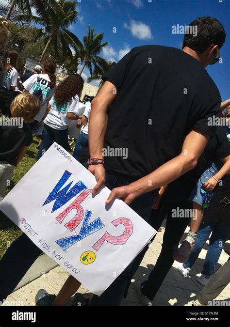 Miami Beach Florida “march For Our Lives” March 24 2018 Protest After