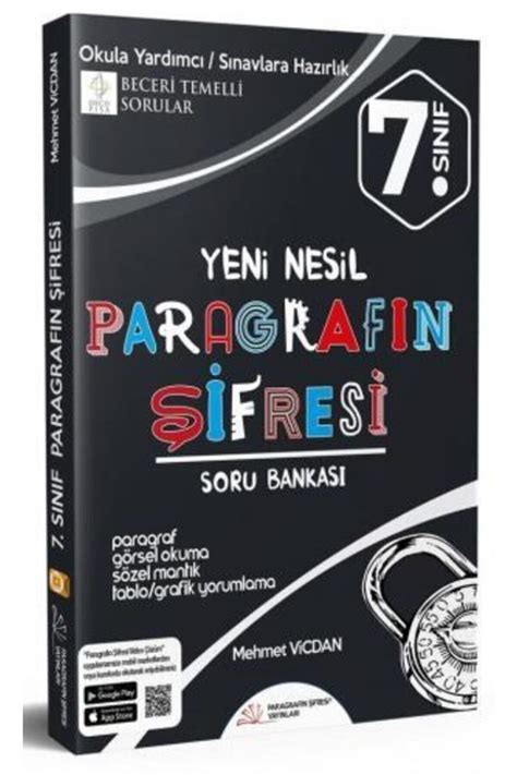 Paragrafın Şifresi Yayınları 7 Sınıf Yeni Nesil Paragraf Soru Bankası