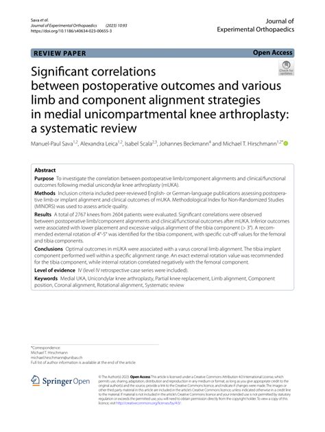 PDF Significant Correlations Between Postoperative Outcomes And