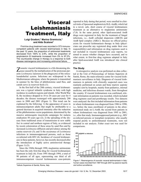 (PDF) Visceral Leishmaniasis Treatment, Italy