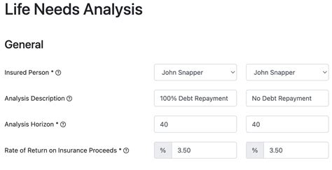 Life Insurance Needs Analysis Snap Projections Support 1 888 758 7977 Option 2 9 Am To 6