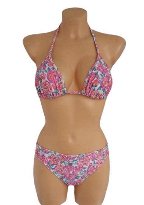 Bikini strój kostium kąpielowy kwiatowy wzór 36 S 12605985133