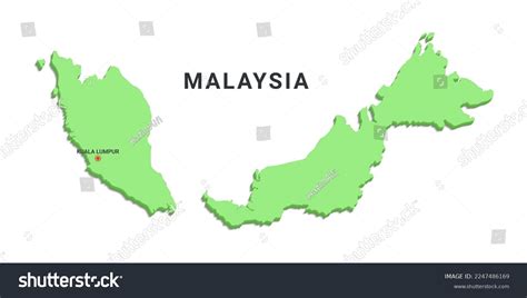 3d Map Malaysia Capital City Vector Stock Vector Royalty Free