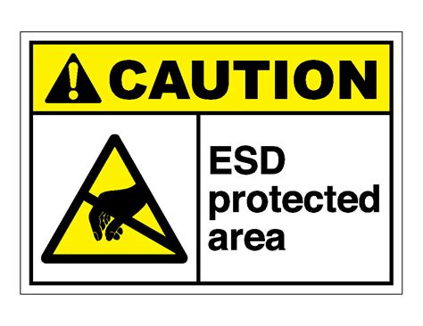 Caution Esd Protected Area Sign Veteran Safety Solutions