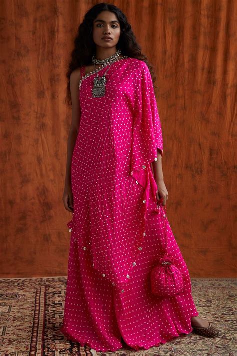 Hot Pink Silk Sharara Set By Pink City By Sarika At Pernia S Pop Up