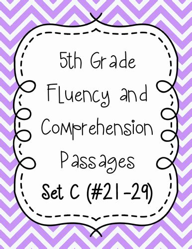 5th Grade Fluency Passages With Comprehension Questions Set C 21 30 Teaching Resources