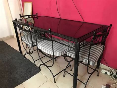 Comprar Mesa De Hierro Forjado Con Vidrio Sillas Y Sillones