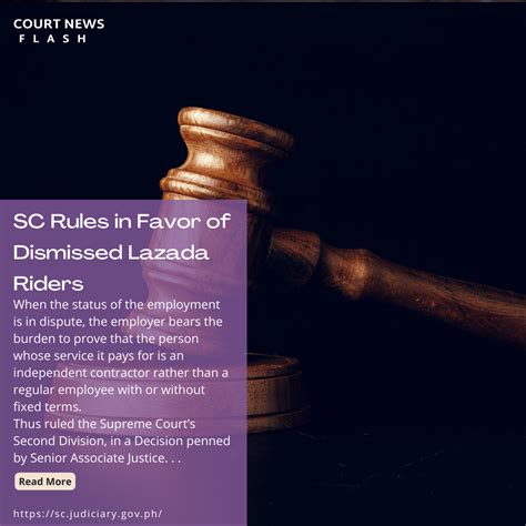 Sc Rules In Favor Of Dismissed Lazada Riders Supreme Court Of The