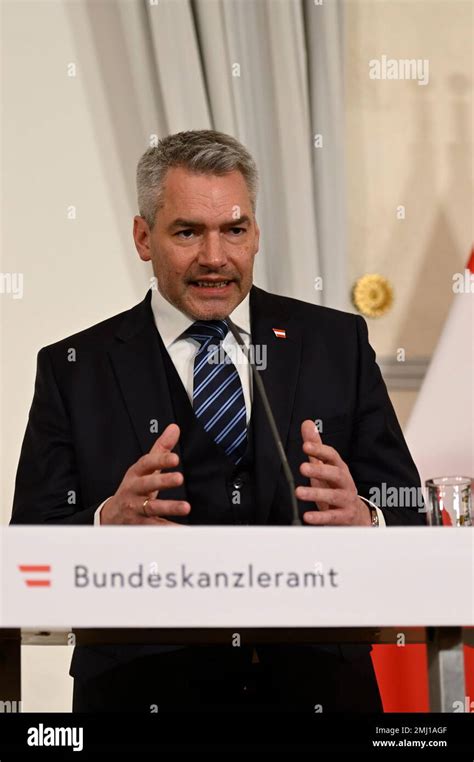 Wien Sterreich Januar Arbeitsbesuch Im Bundeskanzleramt