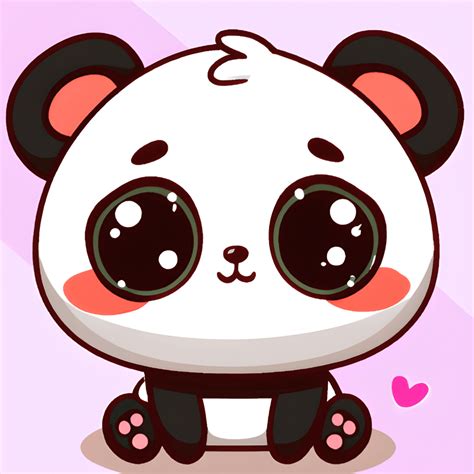 Cute Panda Baby With Big Chibi Eyes Kawaii Chibi · Creative Fabrica