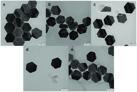 TEM Micrographs Of Hexagonal A UCNP OA B UCNPs C UCNP Ale D