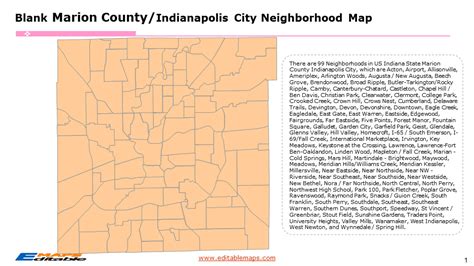 Indianapolis neighborhood map - Editable PowerPoint Maps