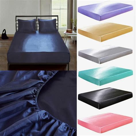 Wsyw Satin Silk Sheets Bed Deep Pocket Twin Full Queen King Bed