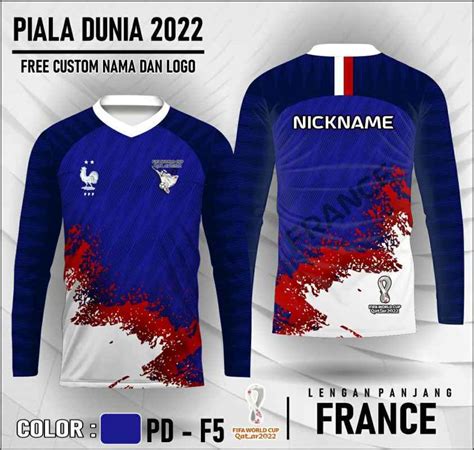 Promo Jersey Piala Dunia 2022 Qatar Baju Bola Timnas France Lengan