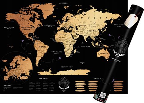 MAPA ŚWIATA ZDRAPKA EUROPA ZŁOTA MapaŚwiataGold Cena Opinie