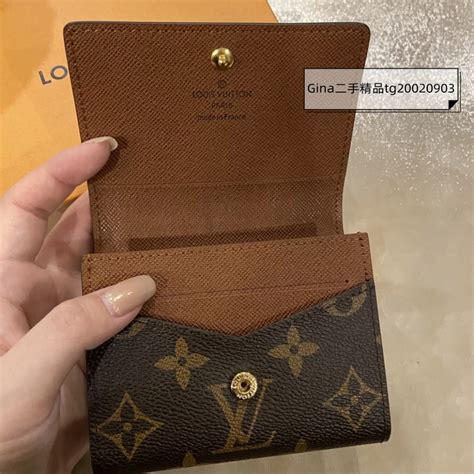 二手 Lv 路易威登 Monogram 原花 信封式 釦子 信用卡 名片夾 短夾 M63801 蝦皮購物