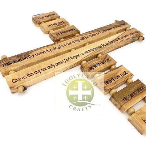 Our Father the Lords Prayer Cross for Wall Décor Wooden Wall Crucifix