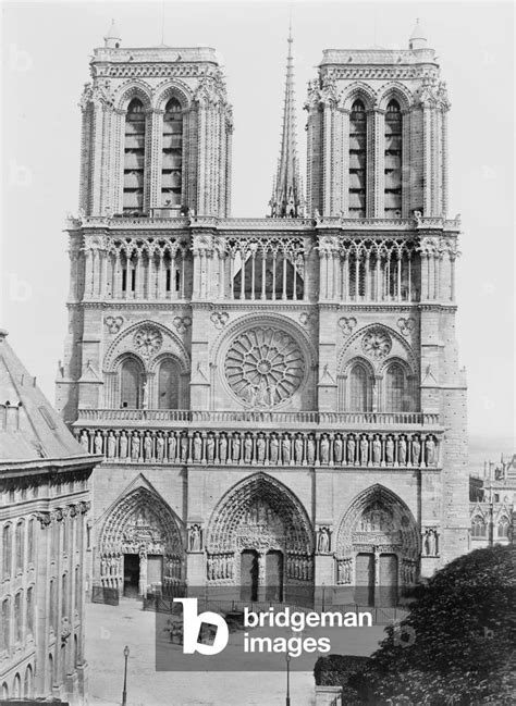 Image Of Facade Of Notre Dame De Paris 1851 70 B W Photo By Baldus Edouard Denis C 1813 C 1889