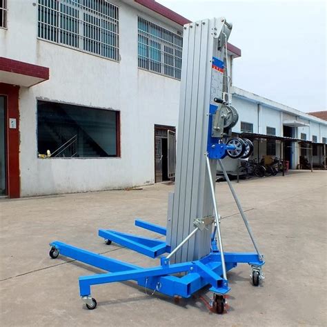 Blue Color Manual Pallet Stacker Manual Forklift Stacker Telescoping