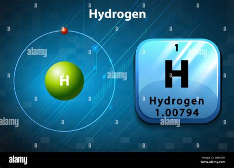 Symbol and electron diagram for Hydrogen illustration Stock Vector Image & Art - Alamy