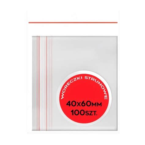 WORECZKI STRUNOWE 60x40 Mm Worki Torebki 6x4 Cm Mocne 100szt LDPE