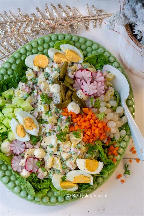 Huzarensalade Met Aardappel En Hamblokjes Recept Betty S Kitchen