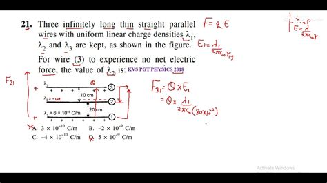 Three Infinitely Long Thin Straight Parallel Wires With Uniform Linear