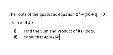 Quadratic Equation Formula Sum Of Roots Tessshebaylo