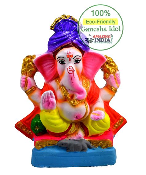 Clay Ganesha Idol Eco Friendly Water Soluble Ganpati Bappa Statue 85