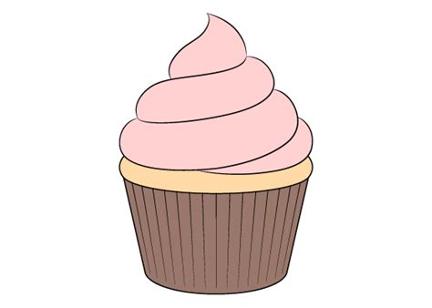 How To Draw A Cupcake Step By Step Easylinedrawing