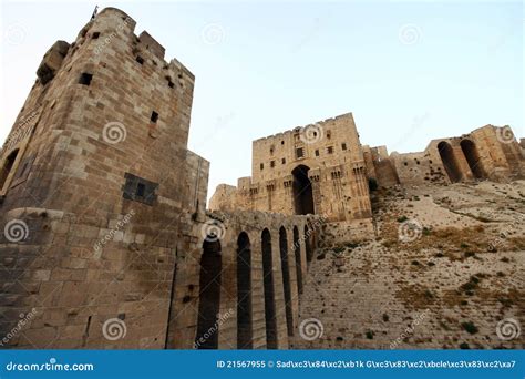 Aleppo Castle stock image. Image of arabic, stone, fortress - 21567955