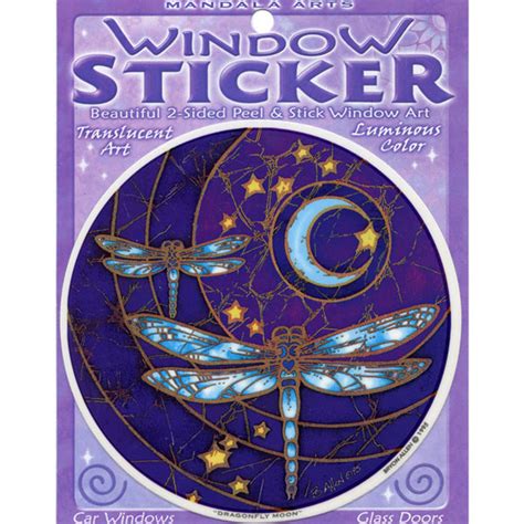 Dragonfly Moon Art Decal Window Sticker