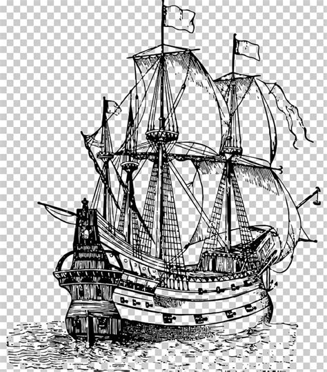 Galleon Drawing Sailing Ship Boat PNG, Clipart, Black Pearl, Boat, Brig, Caravel, Carrack Free ...