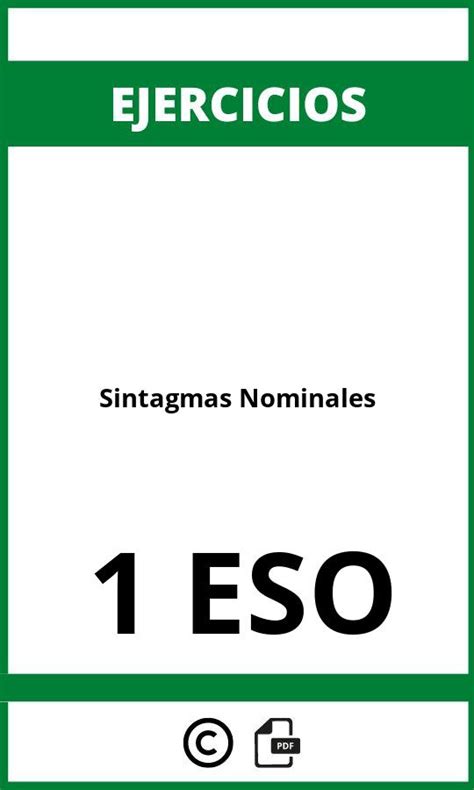 Ejercicios De Sintagmas Nominales Eso Pdf