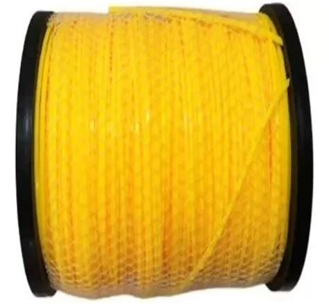 Bobina Fio Nylon Roçadeira 3mm Quadrado 2kg 245m Podar Grama Cor Amarelo