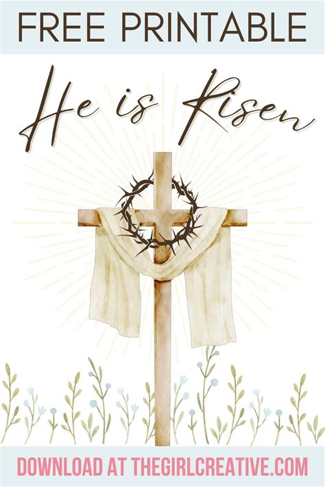 Free printable he is risen easter sign – Artofit