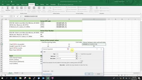 Text Manipulation In Ms Excel Using Find Left Right Mid Youtube