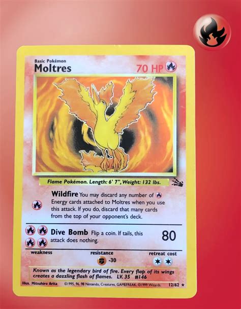 Moltres 12 62 Fossil Holo TCG Coleccionistas