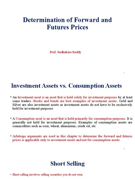 Chapter 5 Pricing Of Forwards And Futures Pdf Futures Contract