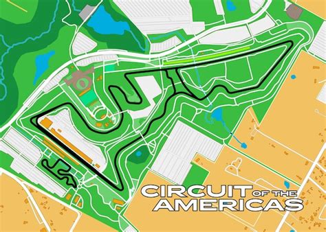 Premium Vector A Map Of The Circuit Of The Americas Shows The Track