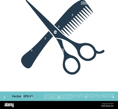 Scissor And Comb Barbershop Icon Vector Logo Template Illustration